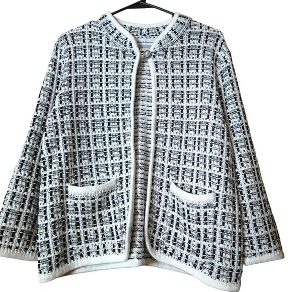 Alfred Dunner Women's Petite Small Long Sleeve Open Front Cardigan With Pockets - Picture 1 of 5